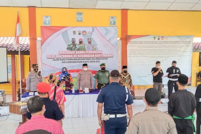 Deklarasi Damai Perguruan Silat dan Ormas se-Kecamatan Gantiwarno