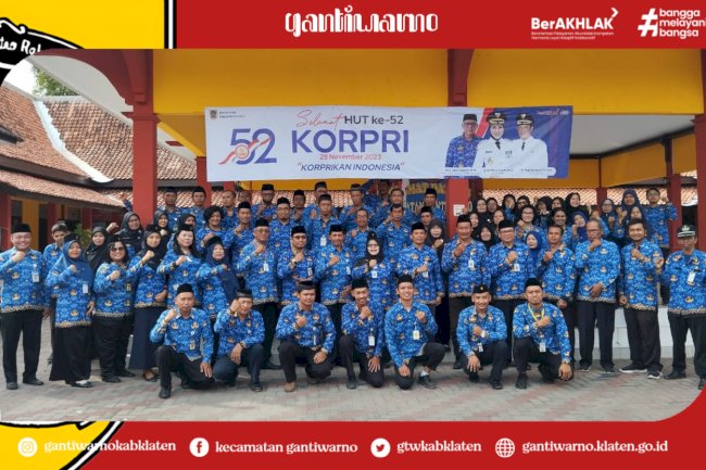 Pelaksanaan Upacara HUT Ke-52 KORPRI