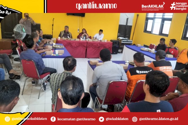 Sarasehan Relawan Kebencanaan Kecamatan Bersama BPBD Kab. Klaten dan Forkompimcam