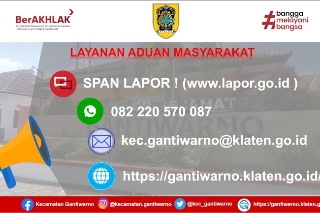 LAYANAN ADUAN KECAMATAN GANTIWARNO