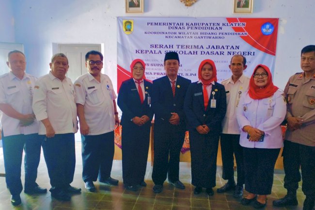 Serah Terima Jabatan Kepala Sekolah, Camat Gantiwarno Berharap Pendidikan Lebih Berkualitas