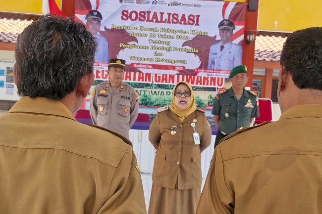 Soliditas Tiga Pilar, Kecamatan Gantiwarno Gelar Apel Bersama di Pendopo