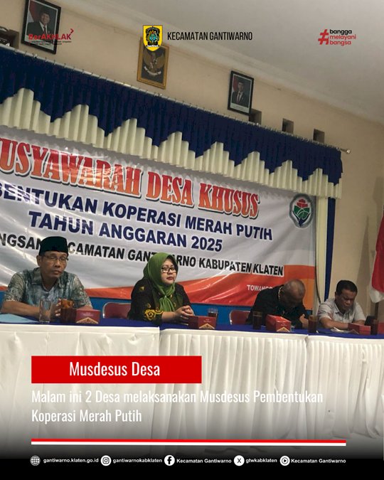 Malam ini 2 Desa melaksankan Pembentukan Koperasi Merah Putih