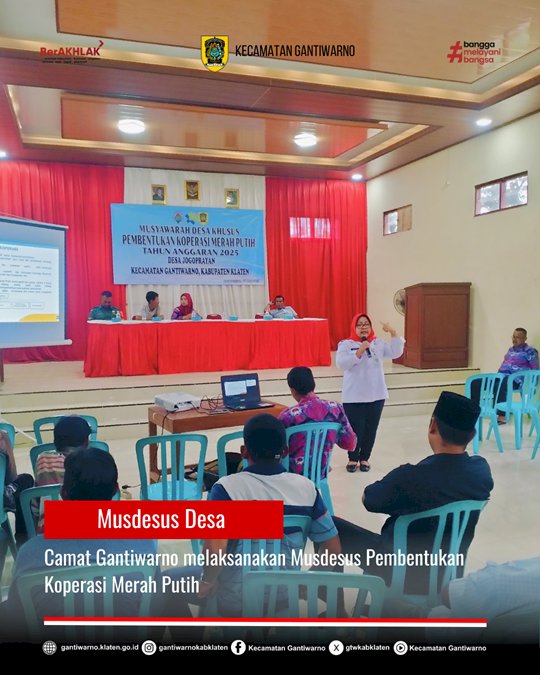 Camat Gantiwarno Dukung Lahirnya Koperasi Merah Putih di Jogoprayan