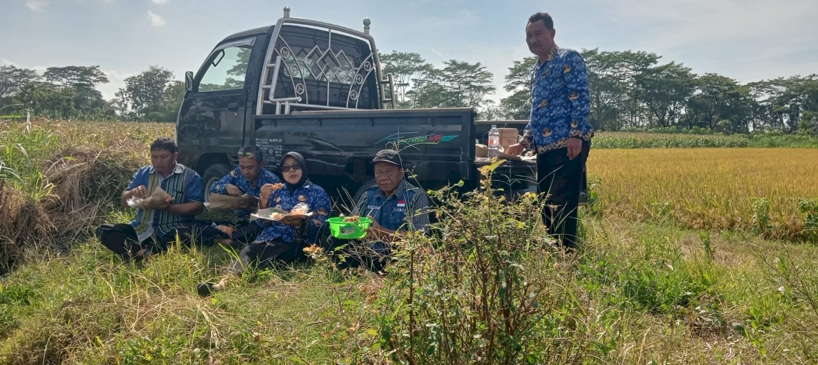 Tradisi Wiwitan, Camat Gantiwarno dan Perangkat Desa Muruh Guyub Bareng Petani