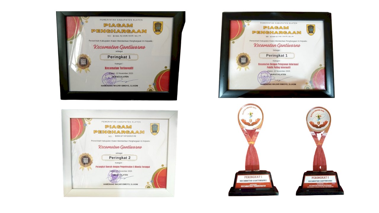 "Kerja Keras Berbuah Manis: Gantiwarno Raih Penghargaan Bergengsi Klaten Awards 2025”