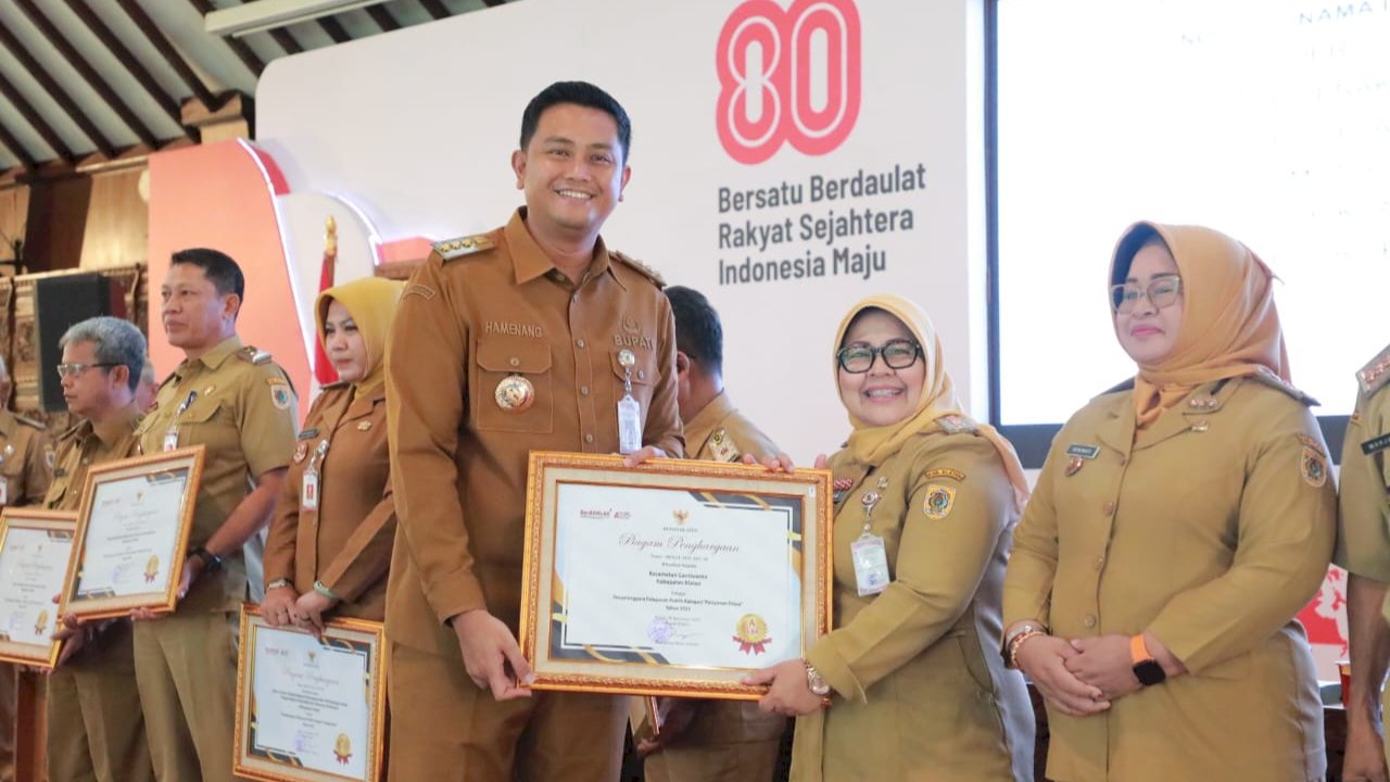 Camat Gantiwarno Sabet Tiga Penghargaan Sekaligus dari Bupati Klaten, Pelayanan Publik Juara I