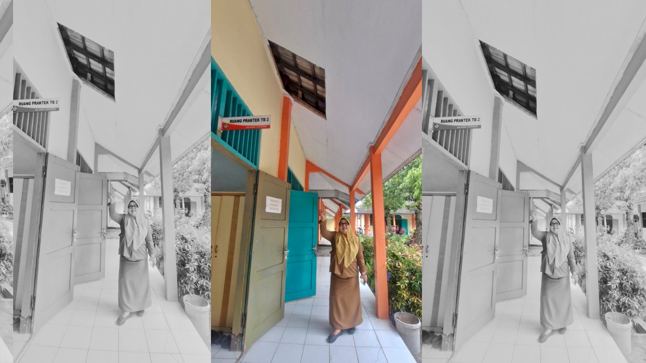 Camat Gantiwarno Tinjau SMKN 1 Pasca Gempa, Dinding Retak dan Plafon Jatuh