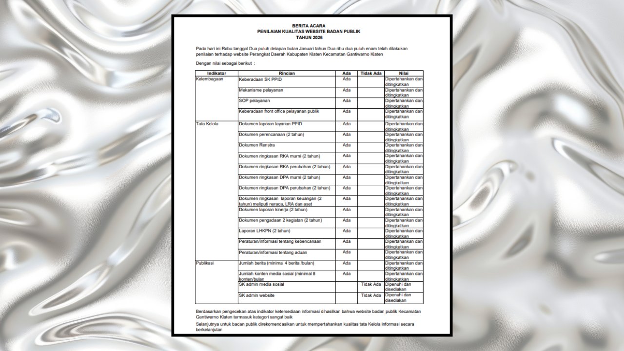 Diskominfo Klaten Pantau Website Desa, Dorong Pemerintahan Transparan