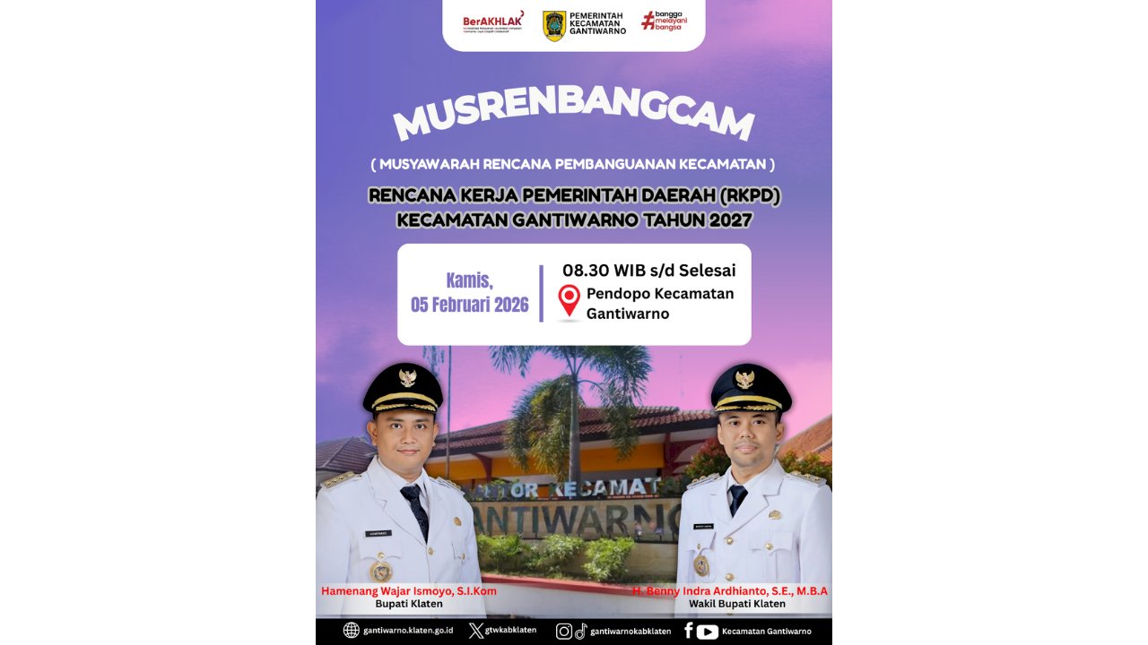 Musrenbangcam Kecamatan Gantiwarno 2027
