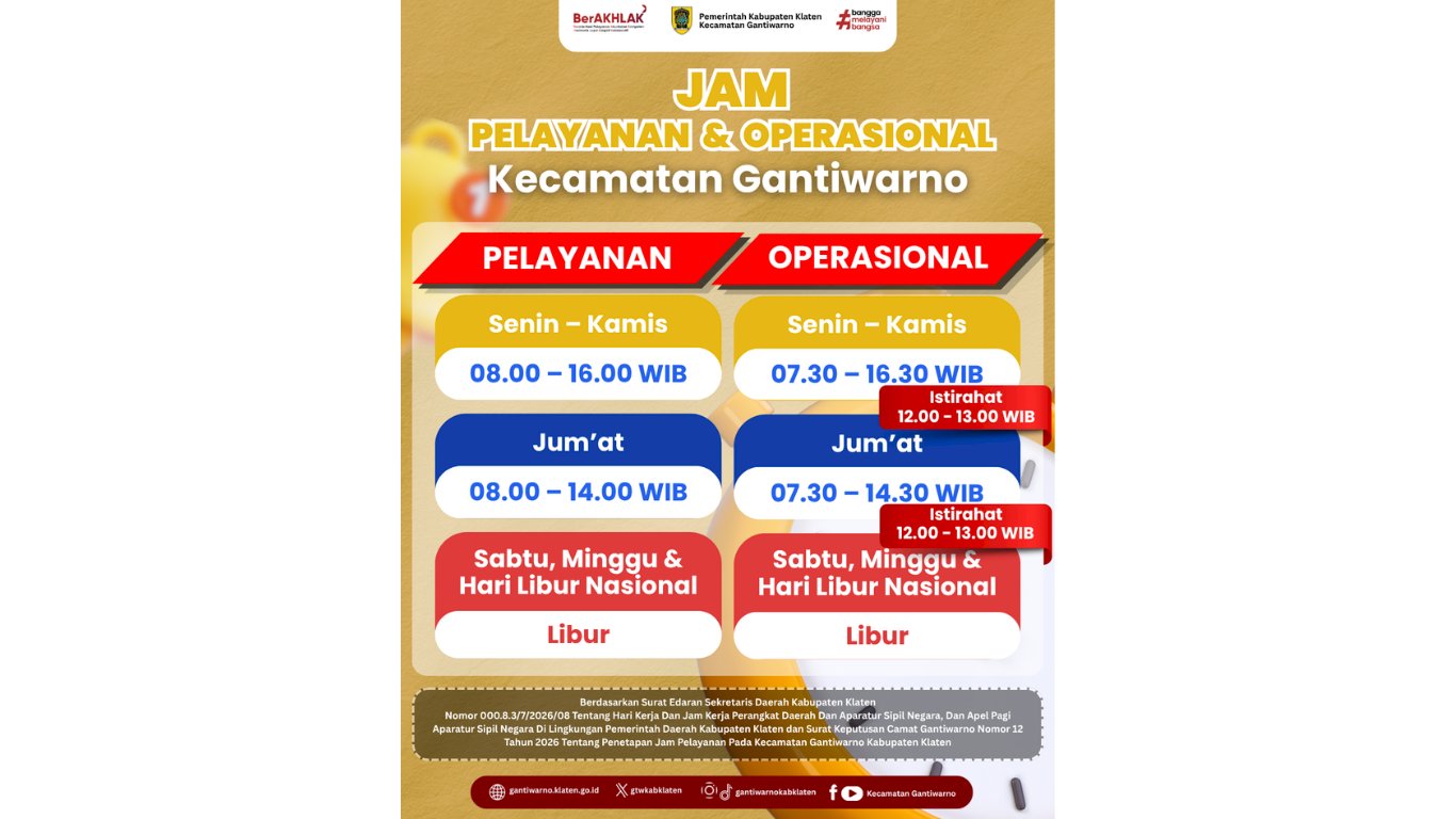 Jam Pelayanan dan Operasional